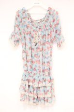 画像1: axes femme / 花がらシフォンチュニック M サックス O-26-10-01-1025-AX-TO-OW-OS (1)