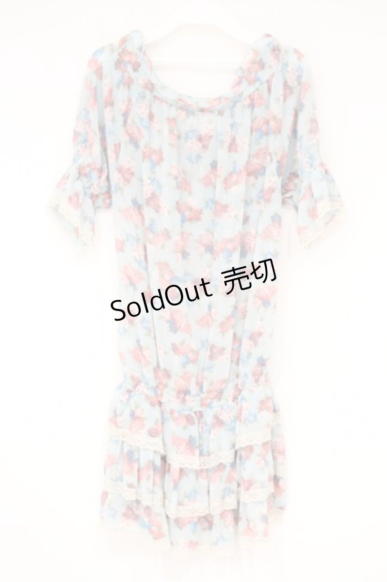 画像3: axes femme / 花がらシフォンチュニック M サックス O-26-10-01-1025-AX-TO-OW-OS (3)