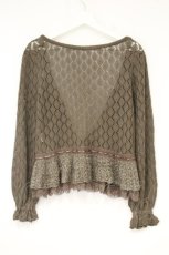 画像3: axes femme / ダイヤ編み透かしボレロ M カーキグリーン O-26-10-01-1031-AX-TO-OW-OS (3)