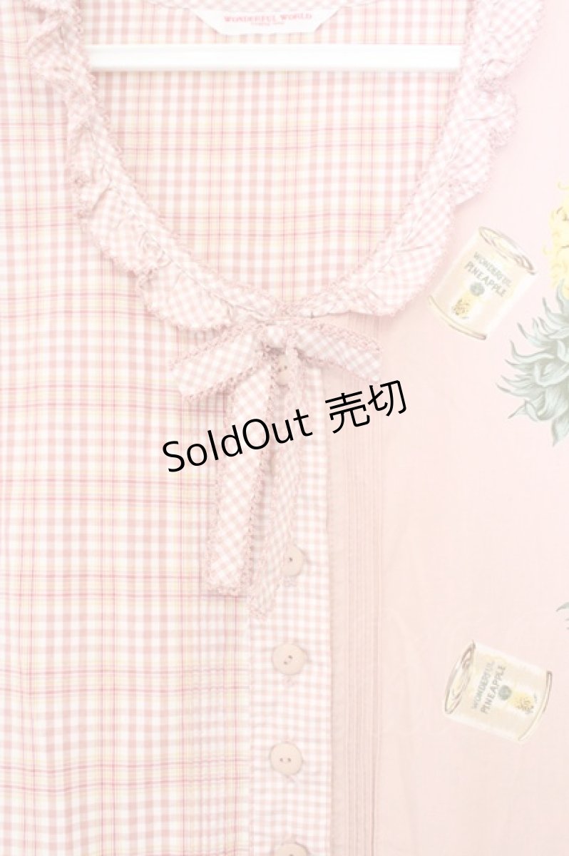 画像3: WONDERFUL WORLD / ワンダフルパイナップルパッチワークワンピース  ピンク O-26-10-01-015-LO-OP-IG-OS (3)