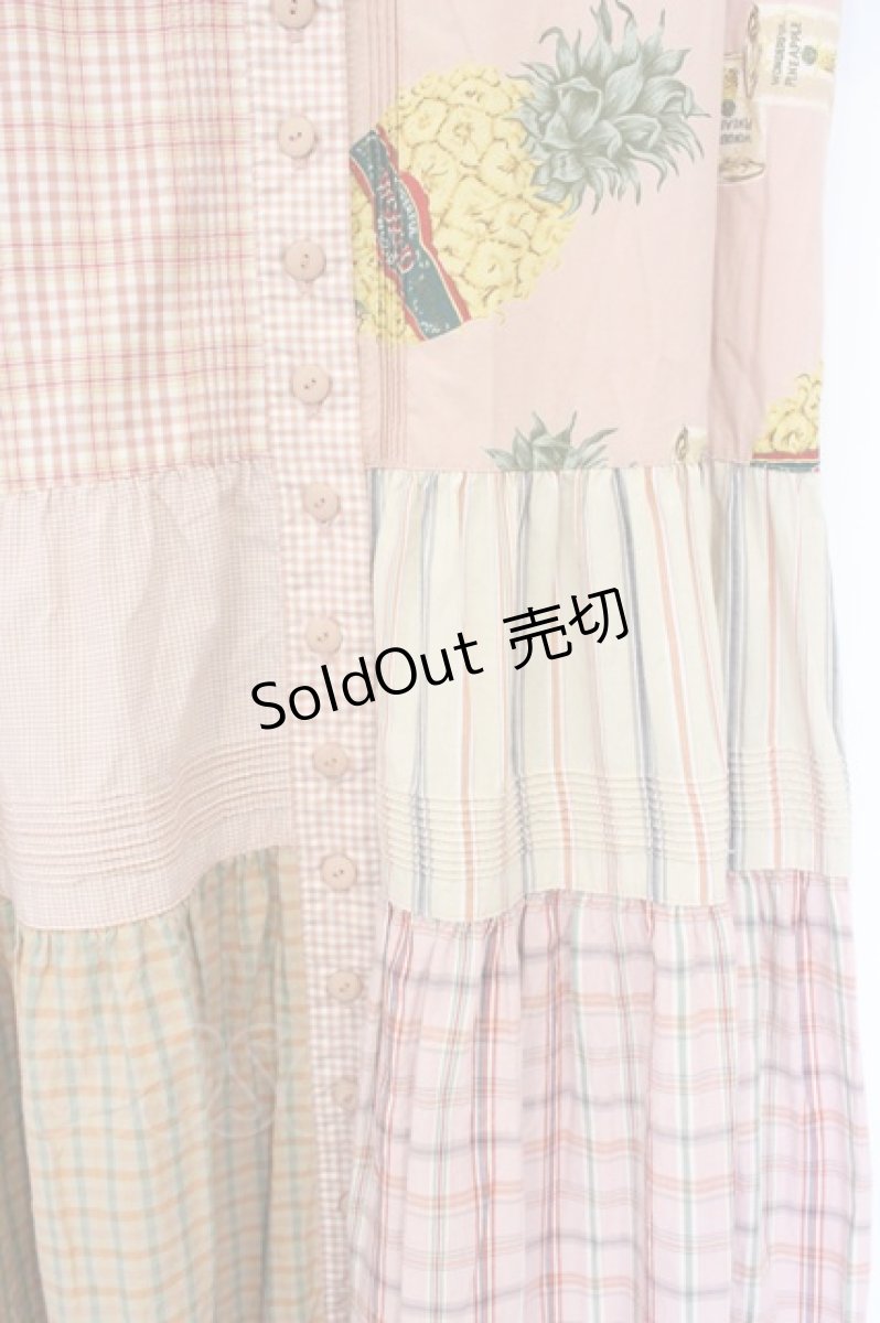画像4: WONDERFUL WORLD / ワンダフルパイナップルパッチワークワンピース  ピンク O-26-10-01-015-LO-OP-IG-OS (4)