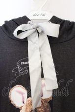 画像3: TRAVAS TOKYO / Trany Bear Ears Hoodie/レースリボン付きくまプリントプルオーバーパーカー  ブラック O-26-10-01-018-PU-TO-IG-OS (3)