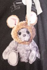 画像4: TRAVAS TOKYO / Trany Bear Ears Hoodie/レースリボン付きくまプリントプルオーバーパーカー  ブラック O-26-10-01-018-PU-TO-IG-OS (4)
