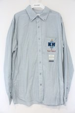 画像1: Karl Helmut / サークルロゴ刺繍ギンガムチェックシャツブラウス  サックス O-26-10-01-025-EL-BL-IG-OS (1)
