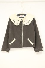 画像1: Clice de Paris / プチリボン配色ジャケット ONE チャコールグレー O-26-10-03-029-LO-JA-OW-OS (1)