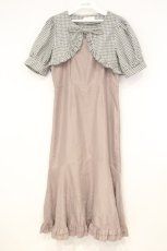 画像1: hudson honey / ボレロ付きワンピース M ブラウン×グレー O-26-10-03-032-LO-OP-OW-OS (1)