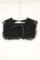 画像1: m petit by misako / スクエアレース付け襟 23×36cm クロ O-26-10-03-005-LO-ZA-IG-OS (1)