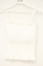 画像1: axes femme / カップ付きシャーリングキャミ  シロ O-26-10-03-007-AX-TO-IG-OS (1)