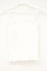 画像3: axes femme / カップ付きシャーリングキャミ  シロ O-26-10-03-007-AX-TO-IG-OS (3)