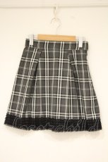 画像1: PINK HOUSE / CHELSEA 裾レース使いチェックスカート S クロ O-26-10-03-061-LO-SK-OW-OS (1)
