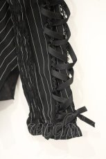 画像3: Chalmiere / ストライプレースアップジャケット M クロ O-26-10-03-012-AX-JA-IG-OS (3)