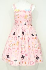 画像1: axes femme kawaii / ハッピーバカンス柄ジャンスカ M ピンク O-26-10-03-022-AX-OP-IG-OS (1)