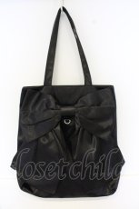 画像1: axes femme / タテ型ビッグリボントートバッグ  クロ O-26-10-04-040-AX-BG-OW-OS (1)