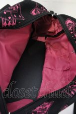 画像3: ALGONQUINS / トランププリントバッグ  ブラック×ピンク O-26-10-04-045-AL-BG-IG-OS (3)