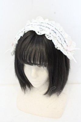 Preview of チェック×フリルヘッドドレス 34.6×11.1cm グレー