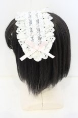 画像3: axes femme / チェック×フリルヘッドドレス 34.6×11.1cm グレー O-26-10-04-049-AX-AC-IG-OS (3)