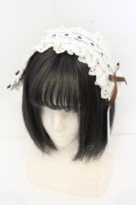 Preview of チェック×フリルヘッドドレス 34.6×11.1cm グレー