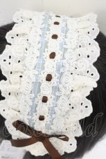 画像2: axes femme / チェック×フリルヘッドドレス 34.6×11.1cm グレー O-26-10-04-050-AX-AC-IG-OS (2)