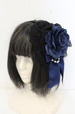 画像1: ATELIER PIERROT / 薔薇レースカチューシャ  ブルー O-26-10-04-060-EL-AC-IG-OS (1)