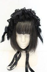 画像2: ATELIER PIERROT / ロマネスクヘッドドレス  ブラック O-26-10-04-061-EL-AC-IG-OS (2)