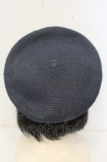 画像4: axes femme / ブローチ付きレース雑材ベレー 57.5cm ネイビー O-26-10-04-068-AX-AC-IG-OS (4)