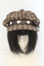 画像1: axes femme POETIQUE / パーツ×リボン付キャスケット 56.5cm ブラウン O-26-10-04-074-AX-AC-OW-OS (1)