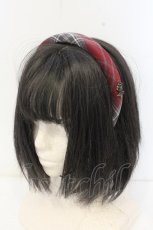 画像1: axes femme / タータンチェックカチューシャ  ワイン O-26-10-04-075-AX-AC-OW-OS (1)