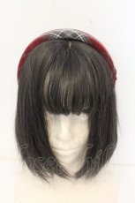 画像2: axes femme / タータンチェックカチューシャ  ワイン O-26-10-04-075-AX-AC-OW-OS (2)