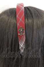 画像3: axes femme / タータンチェックカチューシャ  ワイン O-26-10-04-075-AX-AC-OW-OS (3)