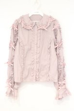画像1: Chalmiere / フリルブラウス M ピンク O-26-10-05-038-AX-BL-IG-OS (1)