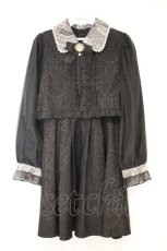 画像1: Rojita / パールトリムカラージャガードワンピース  クロ O-26-10-05-043-LO-OP-IG-OS (1)
