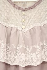 画像2: axes femme / 被せレースシフォンプルオーバー M ピンク O-26-10-05-006-AX-TO-OW-OS (2)