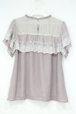 画像3: axes femme / 被せレースシフォンプルオーバー M ピンク O-26-10-05-006-AX-TO-OW-OS (3)