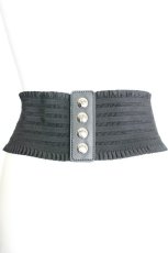 画像2: axes femme / 薔薇刺繍シャーリングベルト  クロ O-26-10-05-1007-AX-ZA-OW-OS (2)