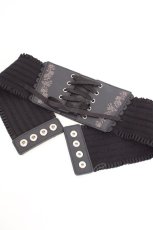 画像3: axes femme / 薔薇刺繍シャーリングベルト  クロ O-26-10-05-1007-AX-ZA-OW-OS (3)