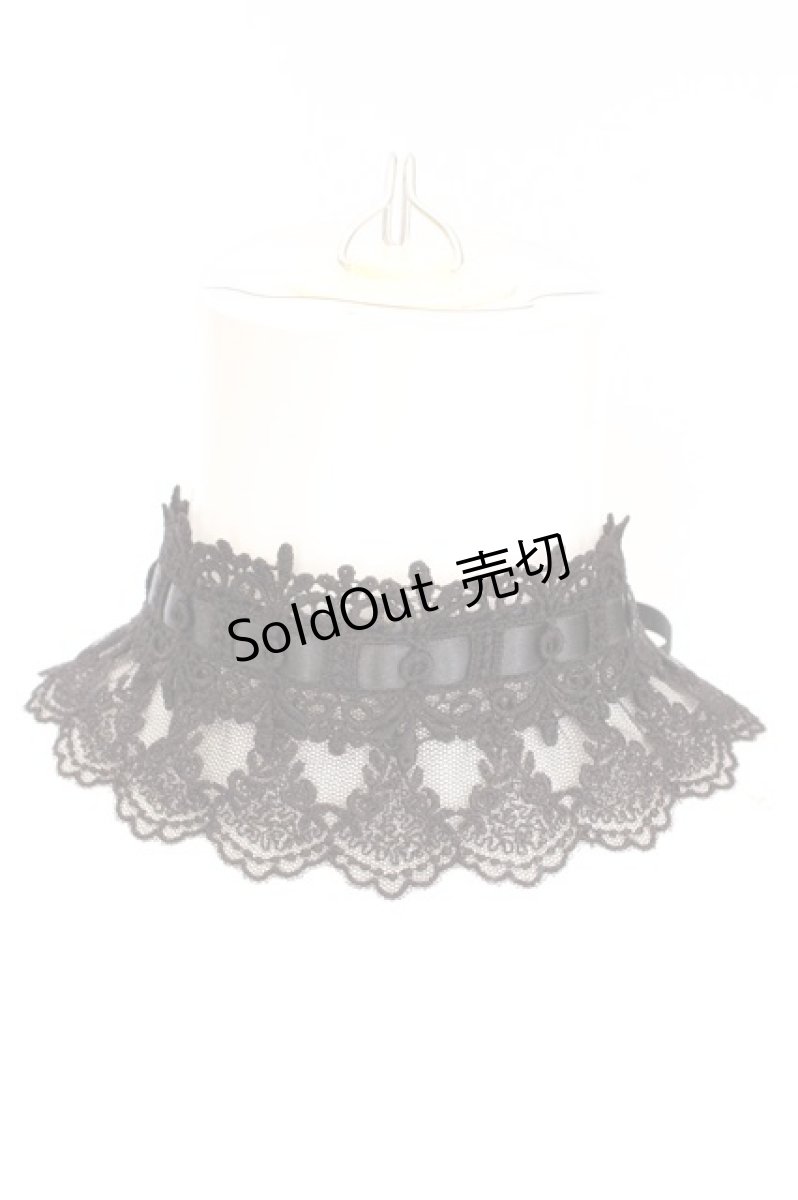 画像1: ATELIER PIERROT / 梯子レースチョーカー  ブラック O-26-10-05-1020-EL-ZA-IG-OS (1)