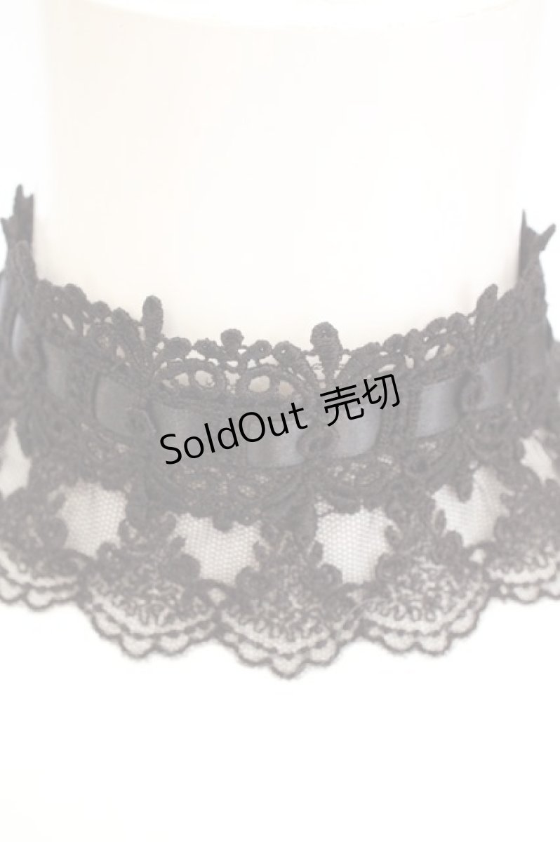 画像2: ATELIER PIERROT / 梯子レースチョーカー  ブラック O-26-10-05-1020-EL-ZA-IG-OS (2)
