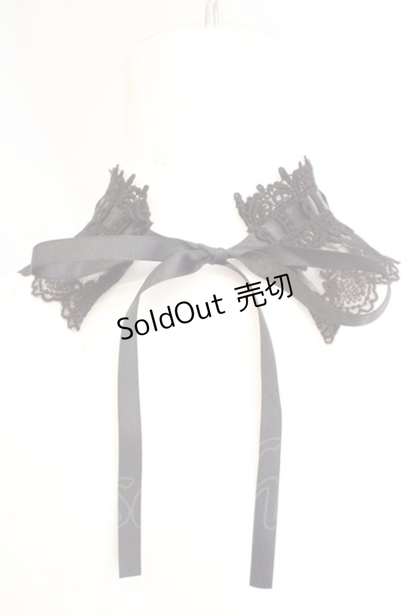 画像3: ATELIER PIERROT / 梯子レースチョーカー  ブラック O-26-10-05-1020-EL-ZA-IG-OS (3)