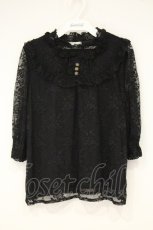 画像1: axes femme / アンティーク風レーストップス F クロ O-26-10-05-008-AX-TO-OW-OS (1)