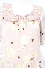 画像2: PINK HOUSE / Rabbit Marchプリントミディワンピース  ピンク O-26-10-05-076-LO-OP-OW-OS (2)