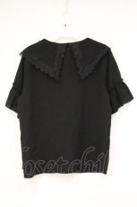 画像3: axes femme / パールビッグ襟ブラウス M クロ O-26-10-05-012-AX-BL-OW-OS (3)