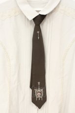 画像2: axes femme / 刺繍ネクタイ付ブラウス M キナリ O-26-10-05-013-AX-BL-OW-OS (2)