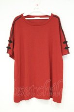 画像1: axes femme / チャイナラインＢＩＧＴシャツ F アカ O-26-10-05-016-AX-TO-OW-OS (1)