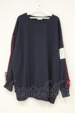 画像1: axes femme / リボンラインロングトレーナー F ネイビー O-26-10-05-018-AX-TO-OW-OS (1)