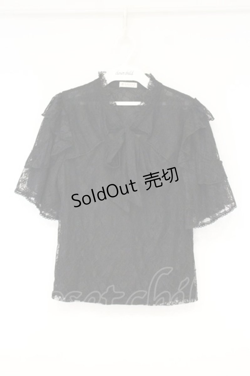 画像1: axes femme / 総レースカットアウトトップス F クロ O-26-10-05-021-AX-TO-OW-OS (1)