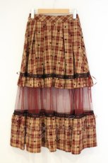 画像1: axes femme POETIQUE / トランプ柄フロッキーＰＴスカート M ワイン O-26-10-05-024-AX-SK-OW-OS (1)