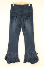画像4: axes femme / フリルハイウエストデニムパンツ L インディゴ O-26-10-06-042-AX-PA-IG-OS (4)