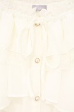 画像2: axes femme POETIQUE / オフショルシフォンブラウス M シロ O-26-10-06-053-AX-BL-IG-OS (2)