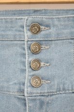 画像2: axes femme / フリルハイウエストデニムパンツ L ライトイディゴ O-26-10-06-059-AX-PA-IG-OS (2)