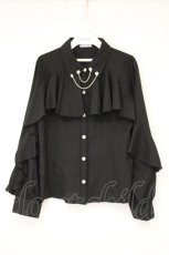 画像1: axes femme POETIQUE / ダークロマンスフリルブラウス M クロ O-26-10-06-061-AX-BL-IG-OS (1)